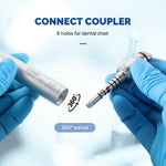 COXO CX207-G 45° Fiber Optic High Speed Air Turbine Handpiece & 6 Holes LED Quick Coupler