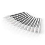 Dental White Stone Polishing FG Burs Flame Shape 12pcs/Box - pairaydental.com