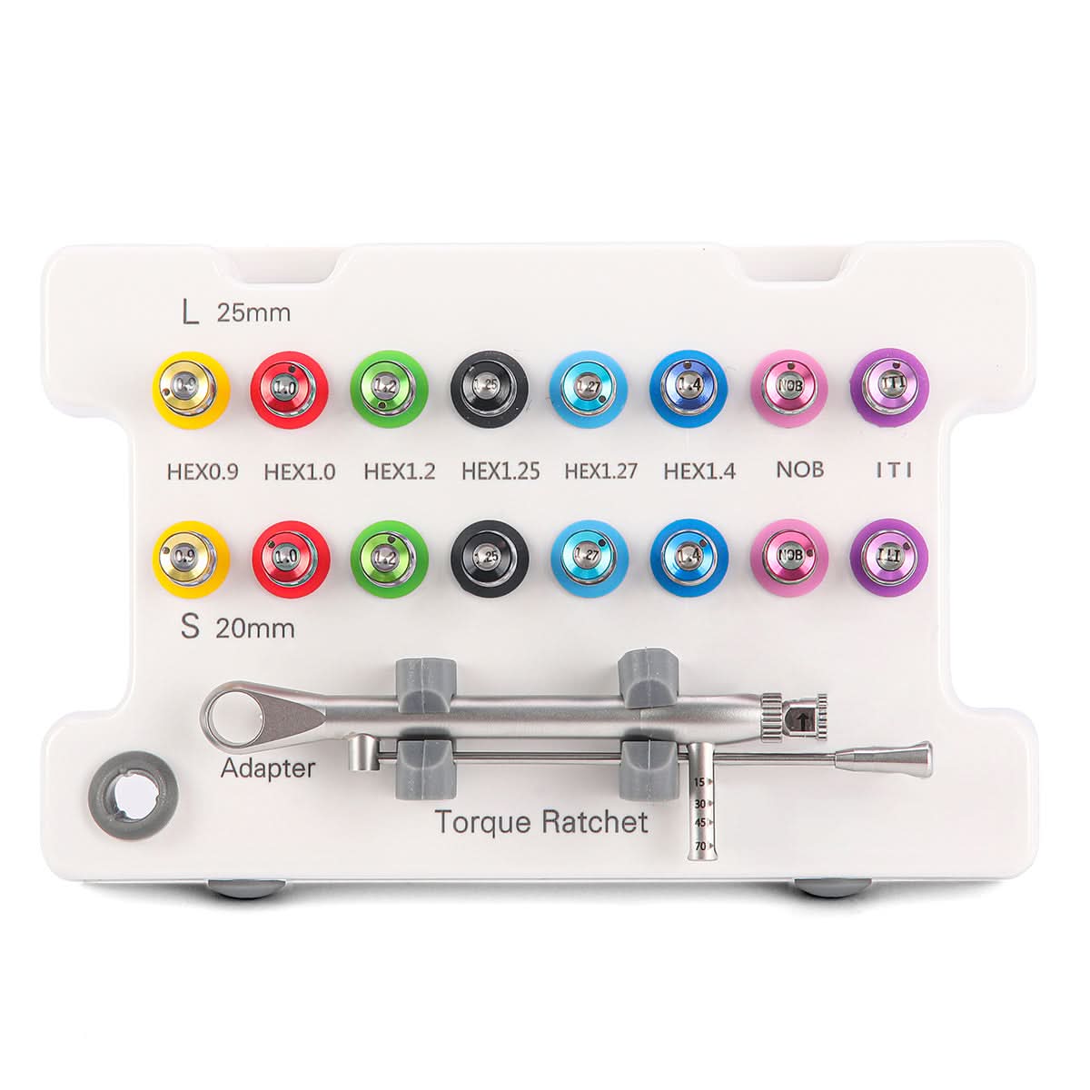 Implany Driver 16pcs Universal Dental Implant Driver Kit With Torque Wrench 15-70Ncm