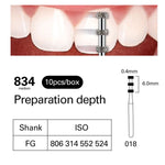 Dental FG Diamond Burs VP-21 Depth Marking 10pcs/Box - pairaydental.com