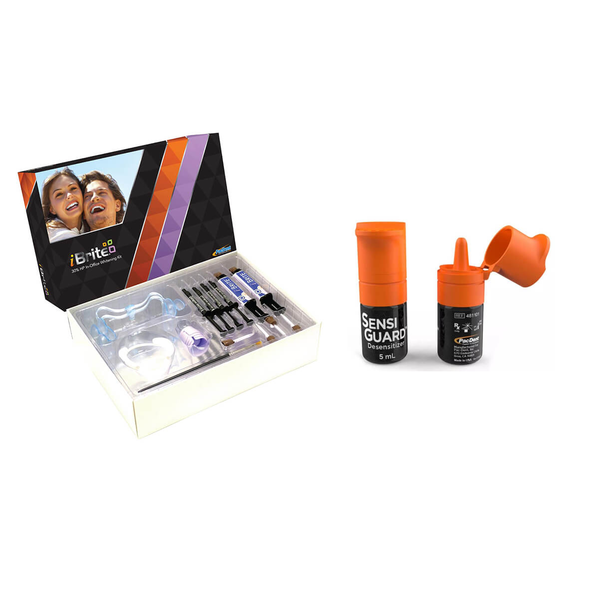 PacDent SensiGuard Desensitizer 5mL Bottle Refill + Pac-Dent iBrite Automix Gel-Type Chairside Tooth Whitening Kit - pairaydental.com