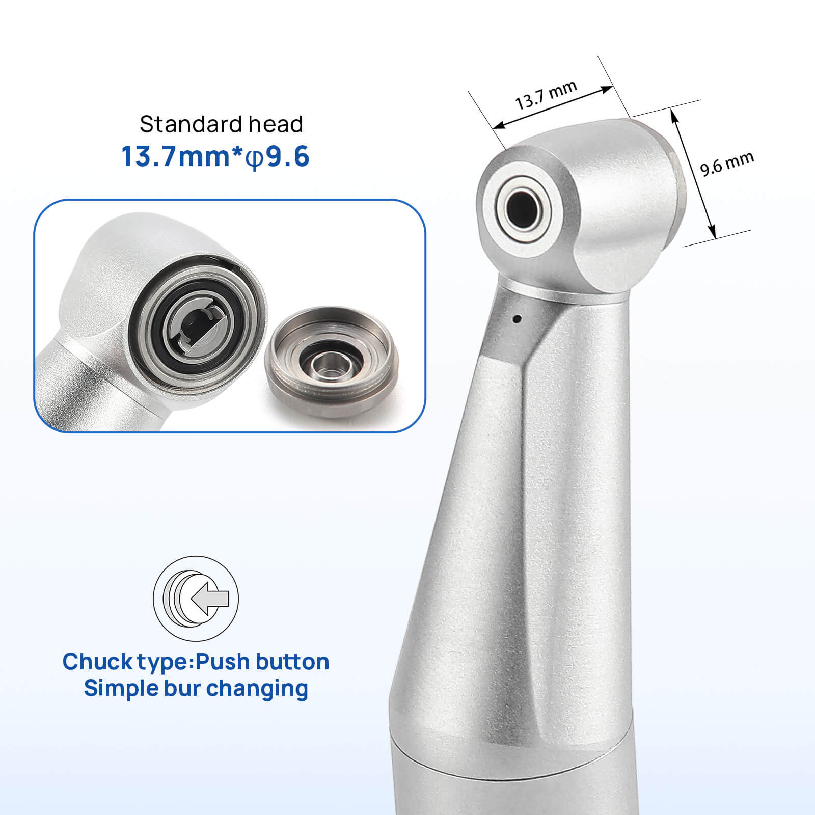 COXO Dental Low Speed Electric Handpiece 1:1 Contra Angle Straight Handpiece Air Motor 4 Holes