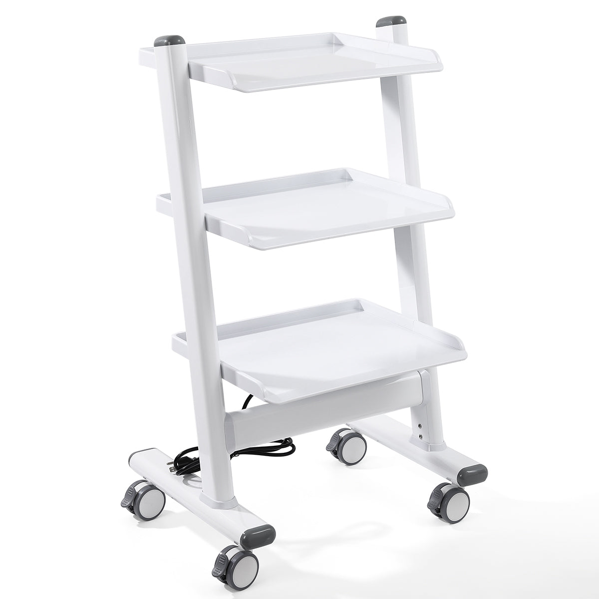 Dental Trolley Mobile Instrument Cart 3 Layers with Socket - pairaydental.com