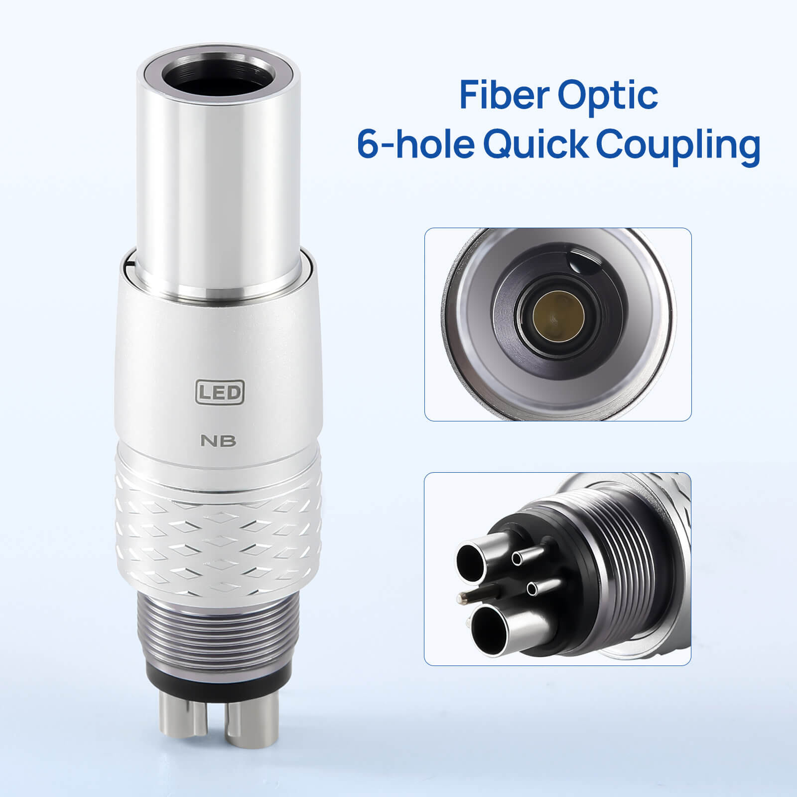 COXO CX207-G High Speed Air Turbine Handpiece Fiber Optic & 6 Holes LED Quick Coupler - pairaydental.com