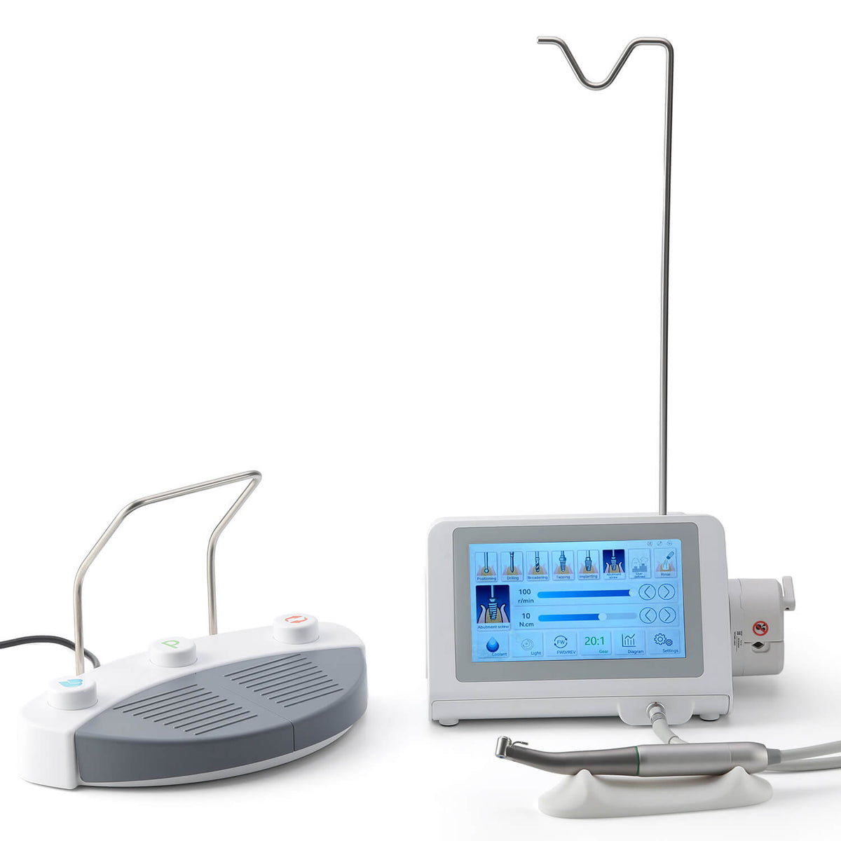 Dental Surgical Implant Motor Touch Screen With 20:1 Fiber Optic Contra Angle Handpiece - pairaydental.com