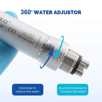 COXO CX207-G 45° Fiber Optic High Speed Air Turbine Handpiece & 6 Holes LED Quick Coupler