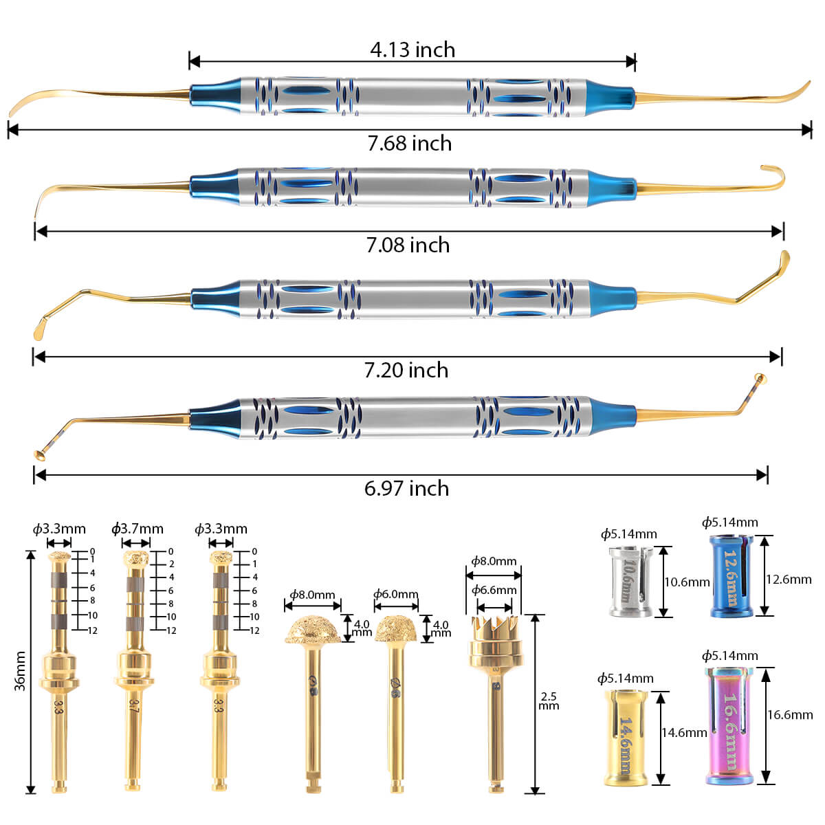 Dental Stainless Steel Sinus Lifting Implant Kit Elevation Instruments Set 14Pcs - pairaydental.com
