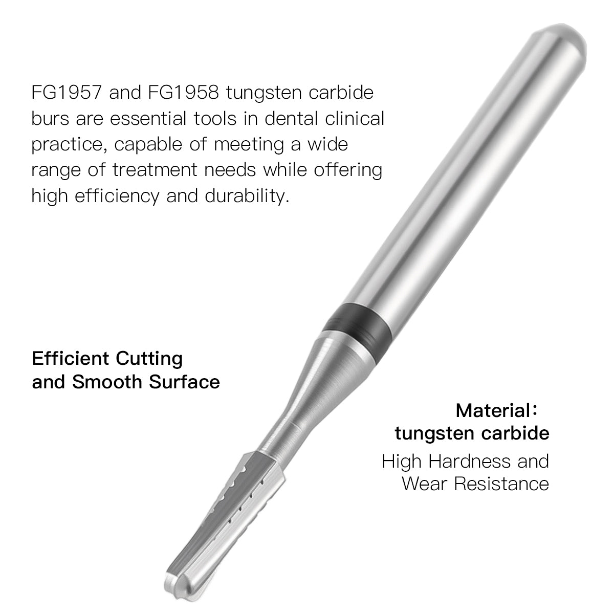 Dental Tungsten Carbide Bur FG 1957 Metal Cutting 10pcs/Box