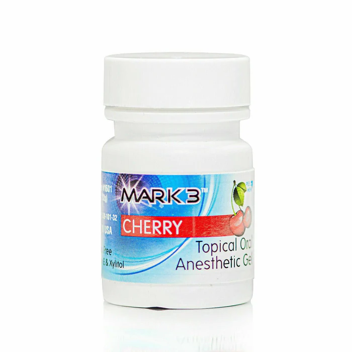 Mark3 Dental Topical Anesthetic Gel Benzocaine 20% 1oz Jar 6 Flavors