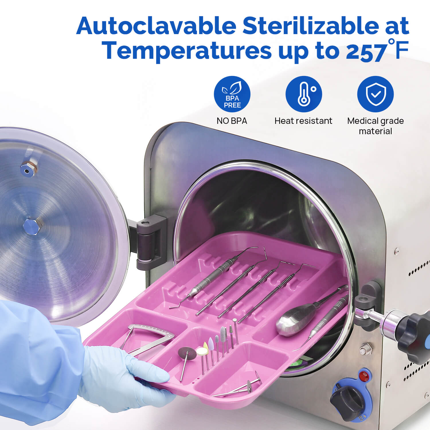 Dental Instrument Autoclave Divided Tray Plastic Separate Setup Organizer - pairaydental.com