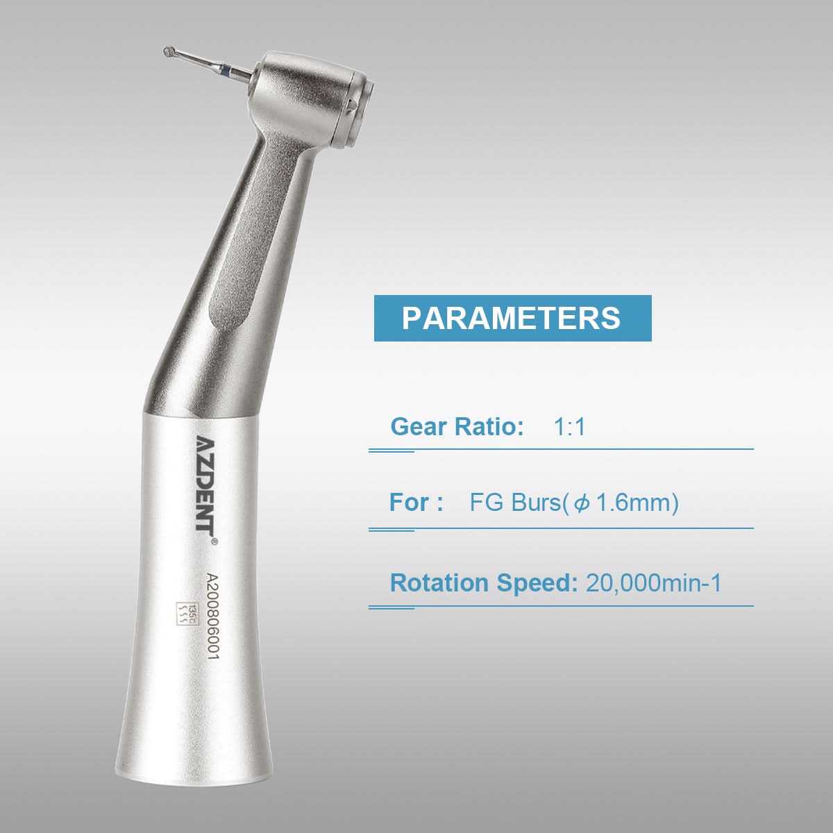 1:1 Low Speed Contra Angle Handpiece Push Button External Water - pairaydental.com