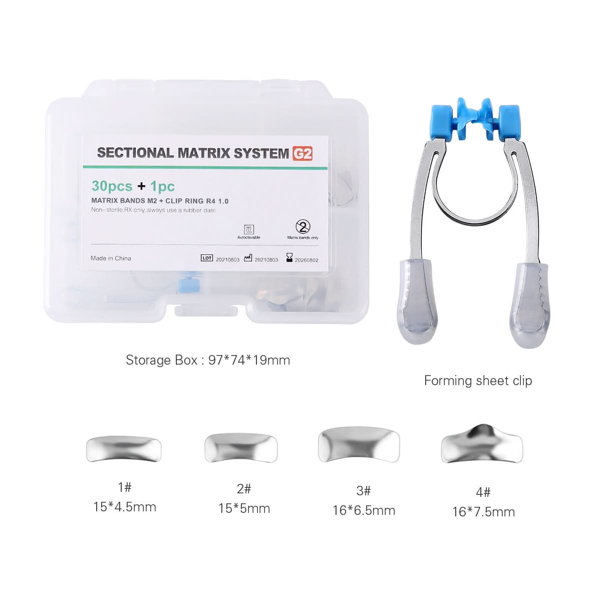 Dental Sectional Contoured Metal Matrices Matrix Refill 30 Bands + 1 Clip - pairaydental.com