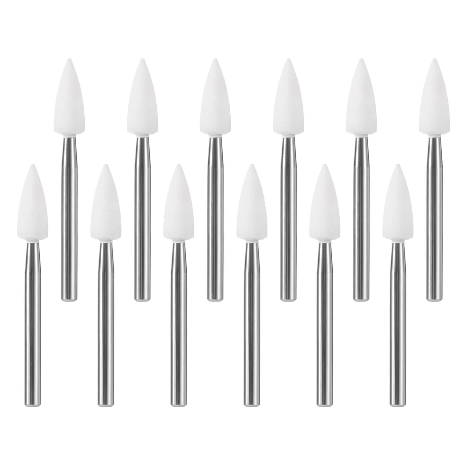Dental White Stone Polishing FG Burs Flame Shape 12pcs/Box - pairaydental.com