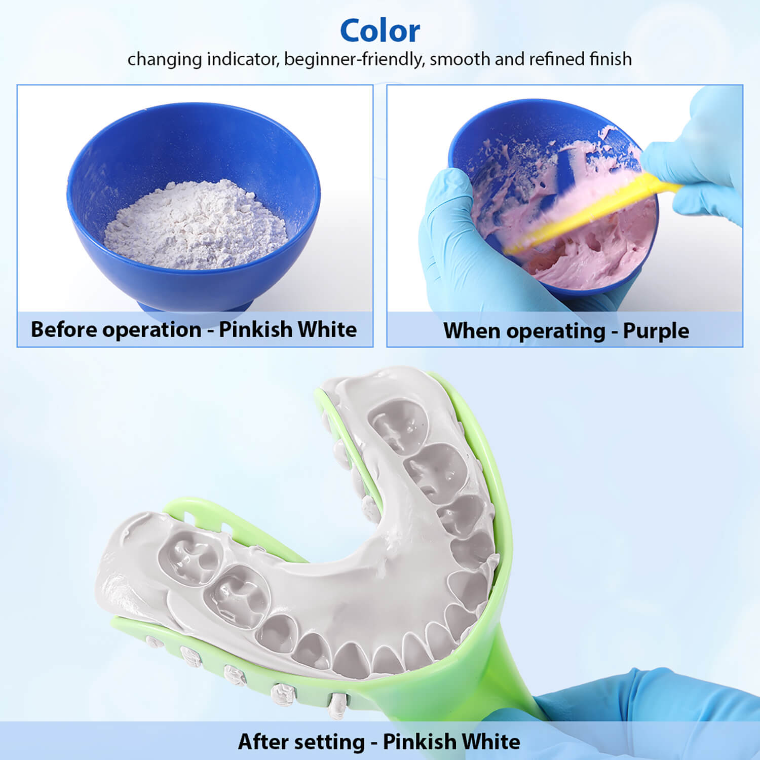 Dental Fast Set Dust-Free Mint Alginate Impression Material Normal/Chromatic/High Precision - pairaydental.com