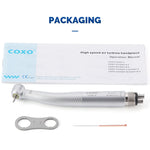 COXO CX207-2 Shadowless LED High Speed Air Turbine Handpiece with Generator Torque Head 4 Holes Coupler #H75-TP4 - pairaydental.com