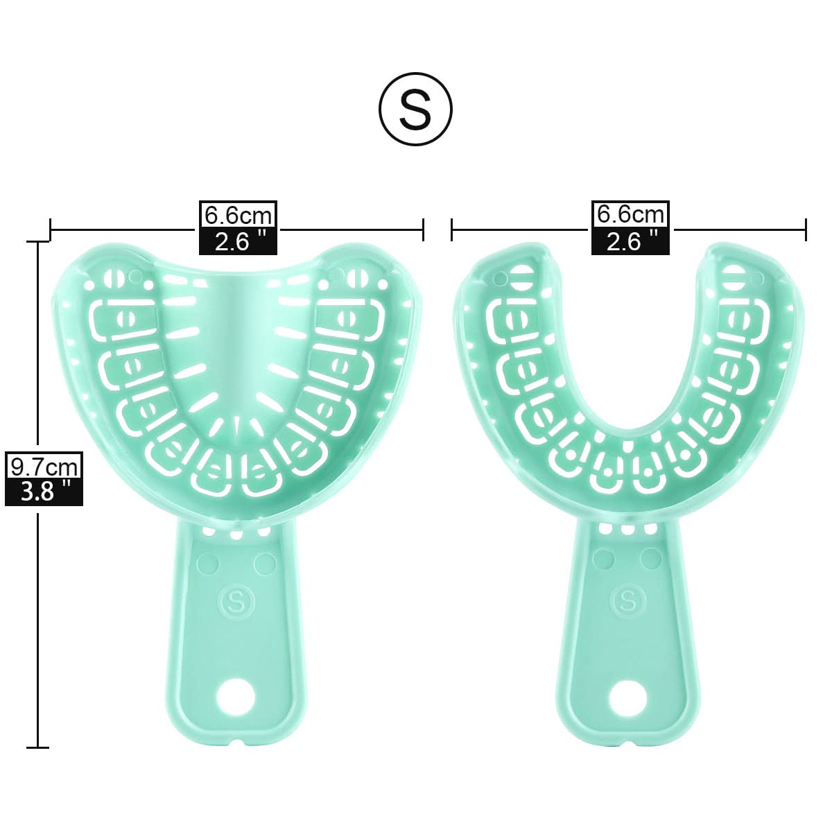 6pcs Dental Impression Trays Full Mouth For Teeth Mold Tray S/M/L Green Color - pairaydental.com