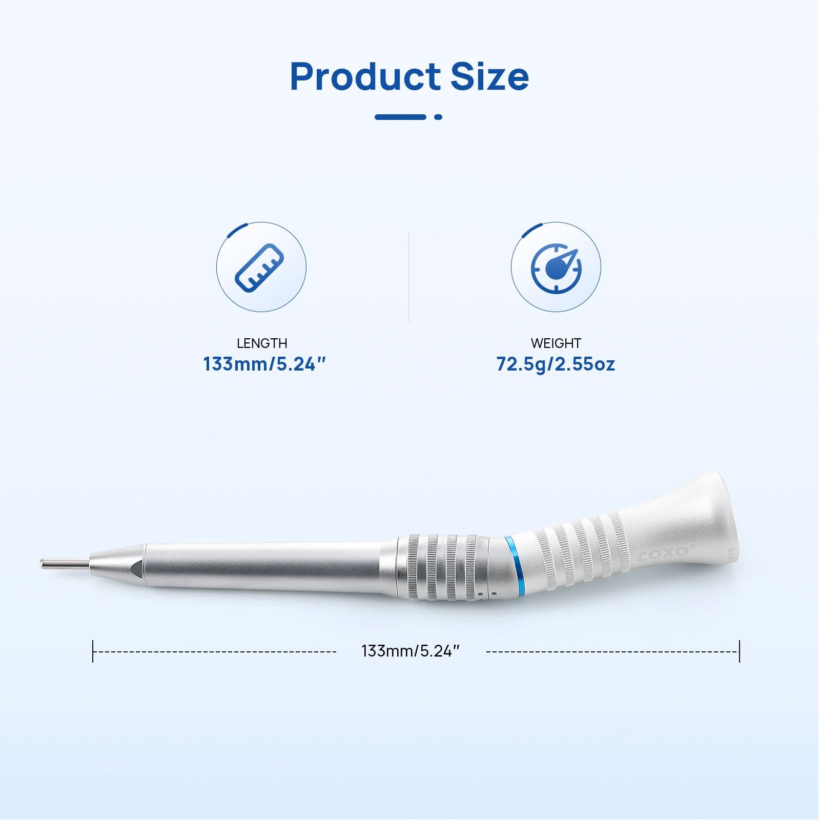 COXO Dental 1:1 Low Speed Handpiece 20° Straight Head External Water Spray - pairaydental.com