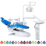 Dental Chair Unit Computer Controlled PU Hard Leather with Dentist Stool Dark Blue - pairaydental.com