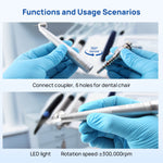 COXO CX207-G 45° Fiber Optic High Speed Air Turbine Handpiece & 6 Holes LED Quick Coupler