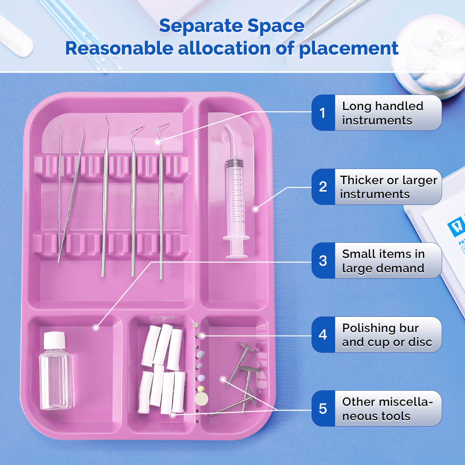 Dental Instrument Autoclave Divided Tray Plastic Separate Setup Organizer - pairaydental.com