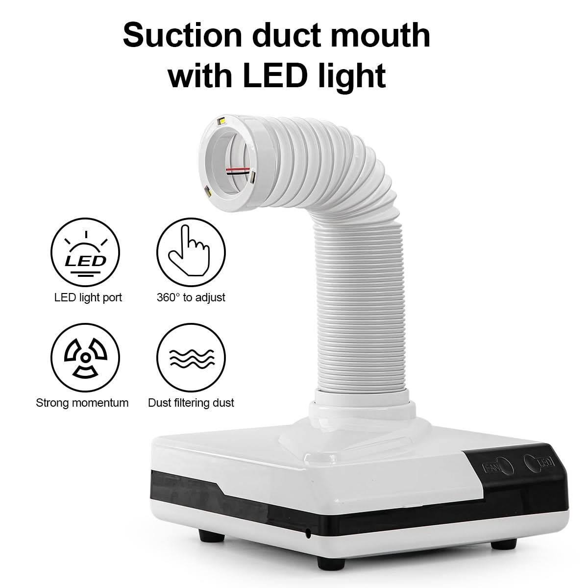 Dental Lab Desktop Dust Collector Extractor Portable Vacuum Cleaner LED - pairaydental.com