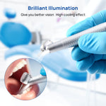 COXO CX207-G 45° Fiber Optic High Speed Air Turbine Handpiece & 6 Holes LED Quick Coupler