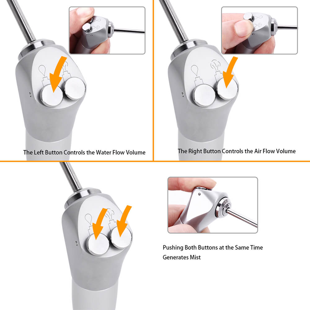 Dental 3 Way Air Water Spray Syringe with 2 Nozzles Tips - pairaydental.com