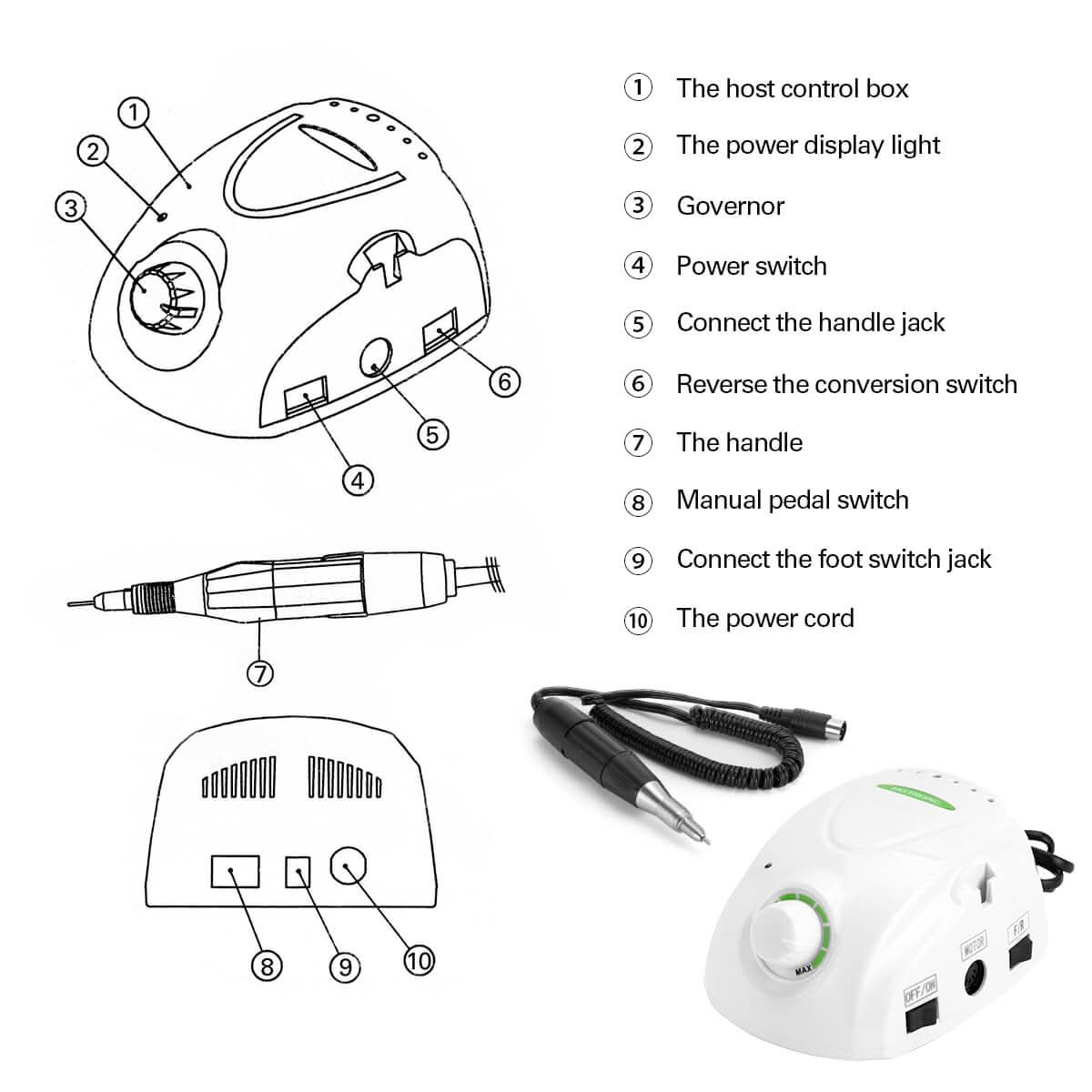 Portable Lab Micromotor Polishing High Speed Handpiece Kit 35000RPM - pairaydental.com