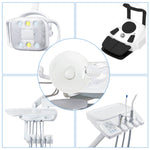 Dental Chair Unit Computer Controlled PU Hard Leather with Dentist Stool Dark Blue - pairaydental.com