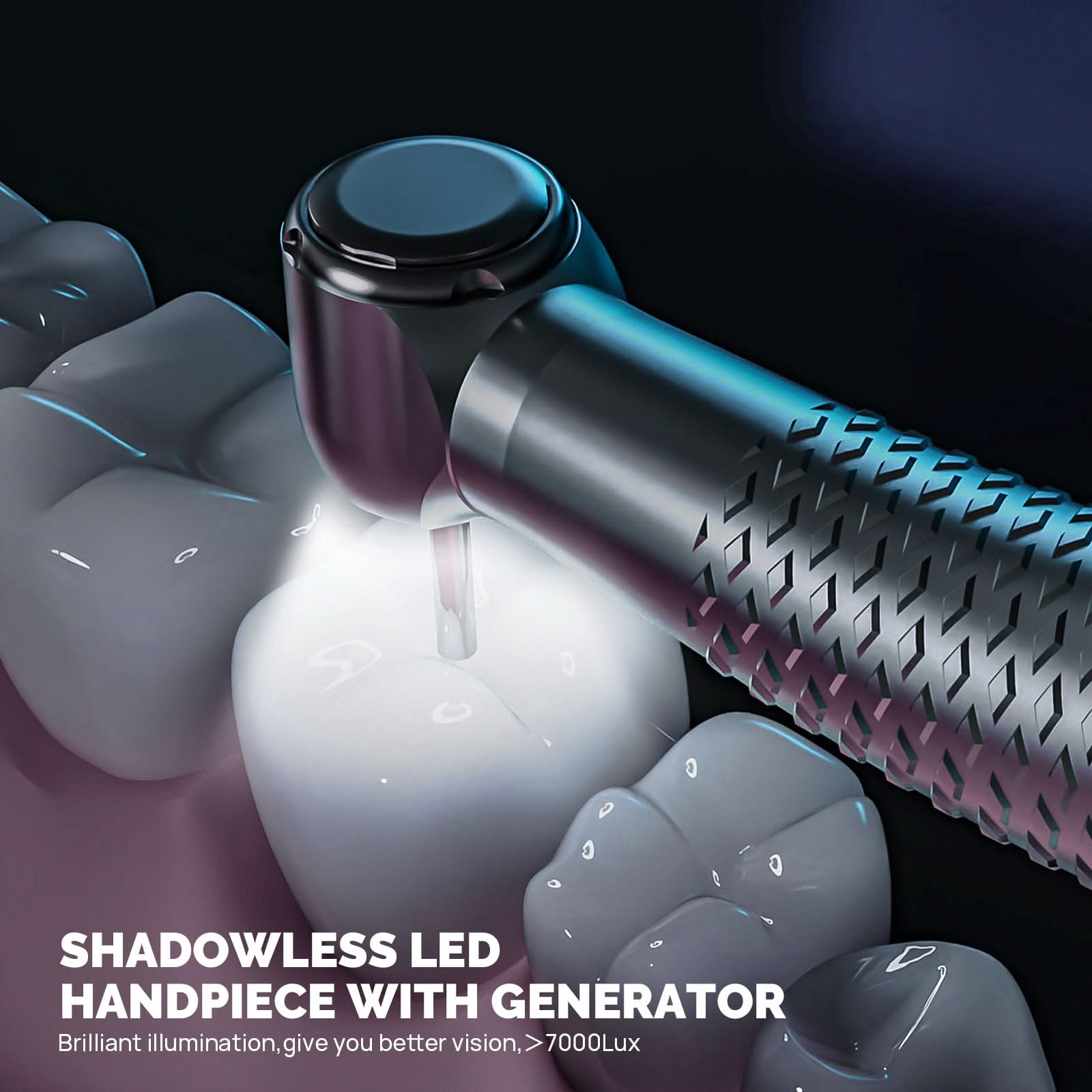 COXO CX207-2 Shadowless LED High Speed Air Turbine Handpiece with Generator Torque Head 4 Holes Coupler #H75-TP4 - pairaydental.com