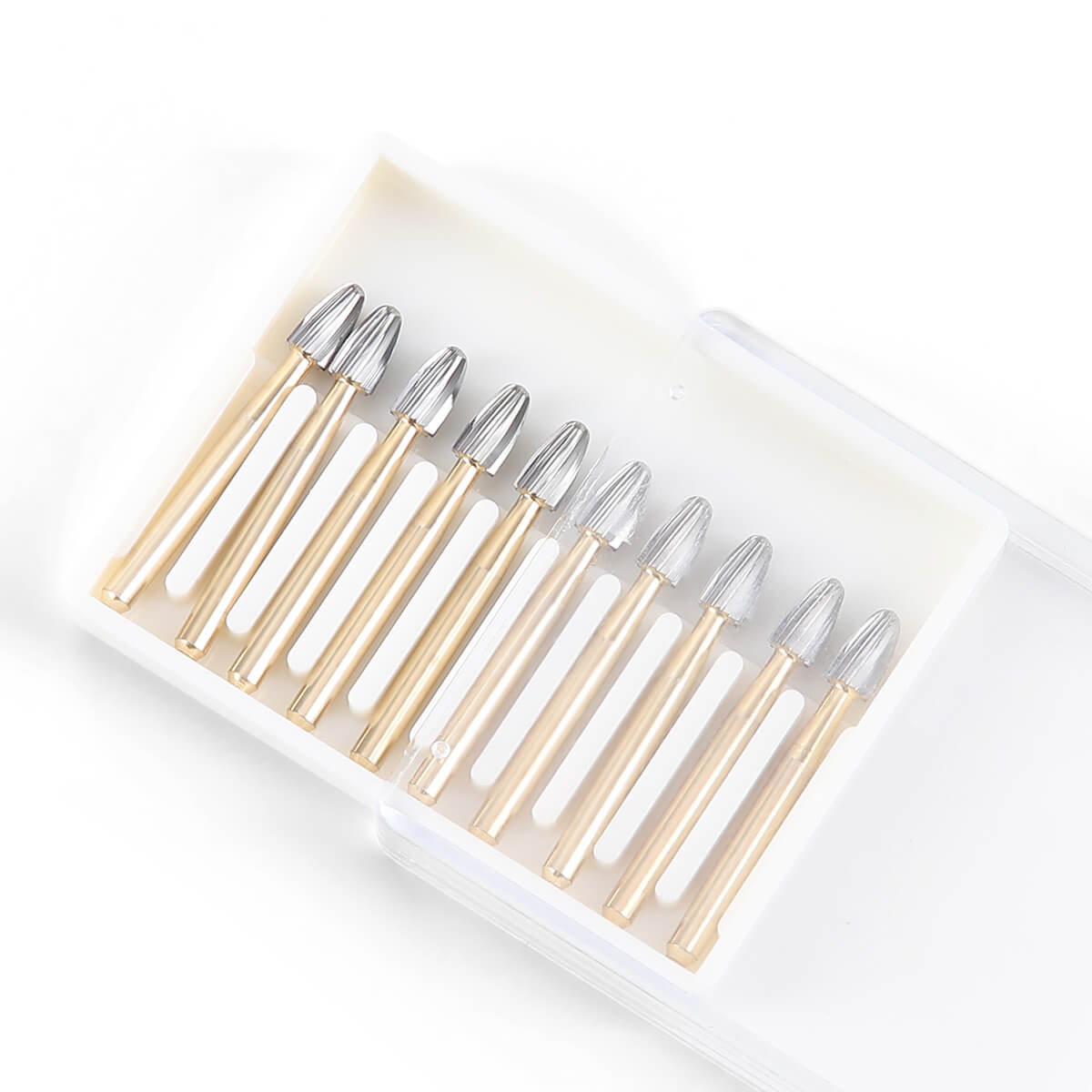 Dental Carbide Burs Egg Shaped Trimming Finishing FG 7408 10pcs/Box - pairaydental.com