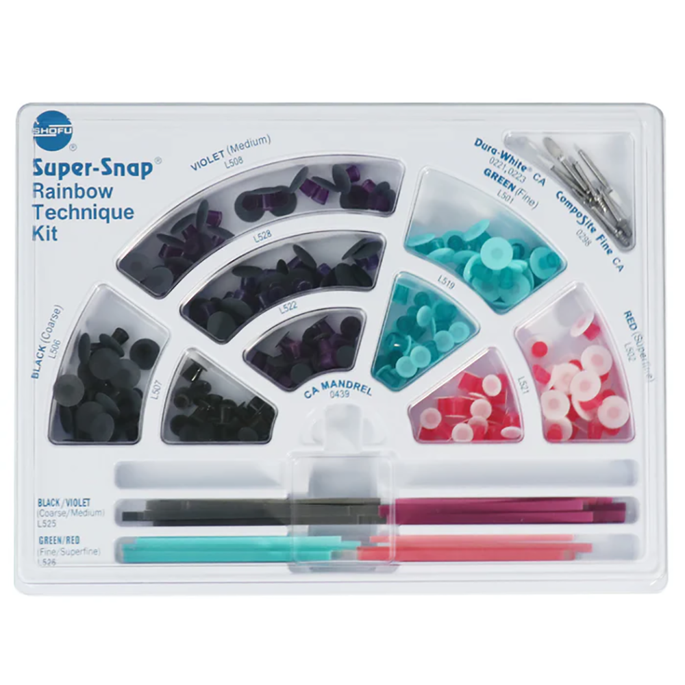 Shofu Super-Snap Rainbow Technique Kit For Finishing And Polishing Composite Restorations