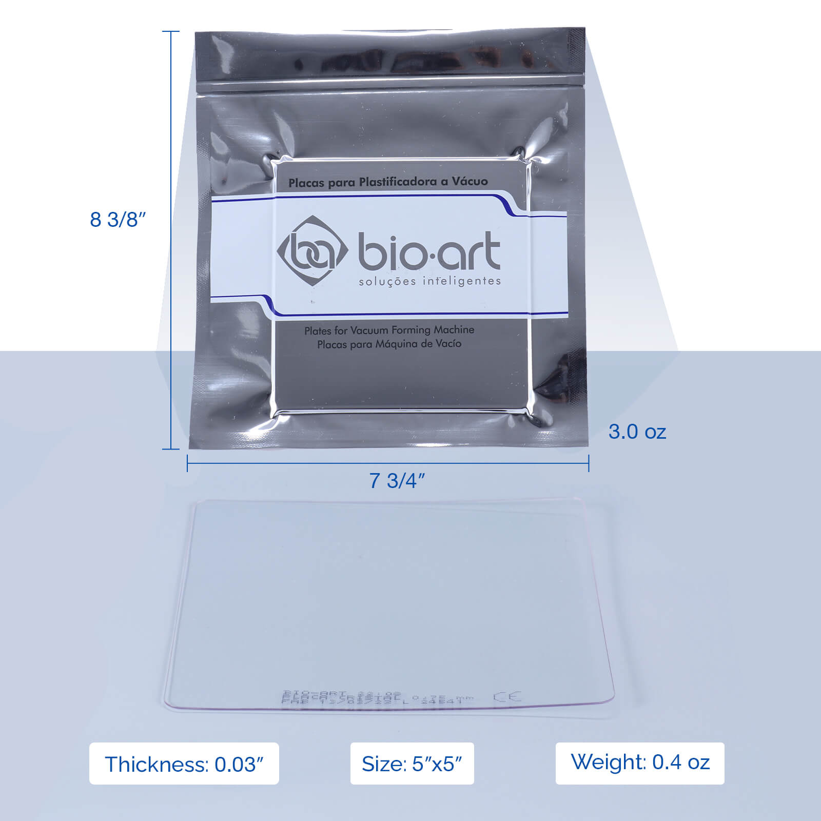 BIOART Dental Vacuum Forming BioAlign Plate Copolyester Square 5"x5" - pairaydental.com