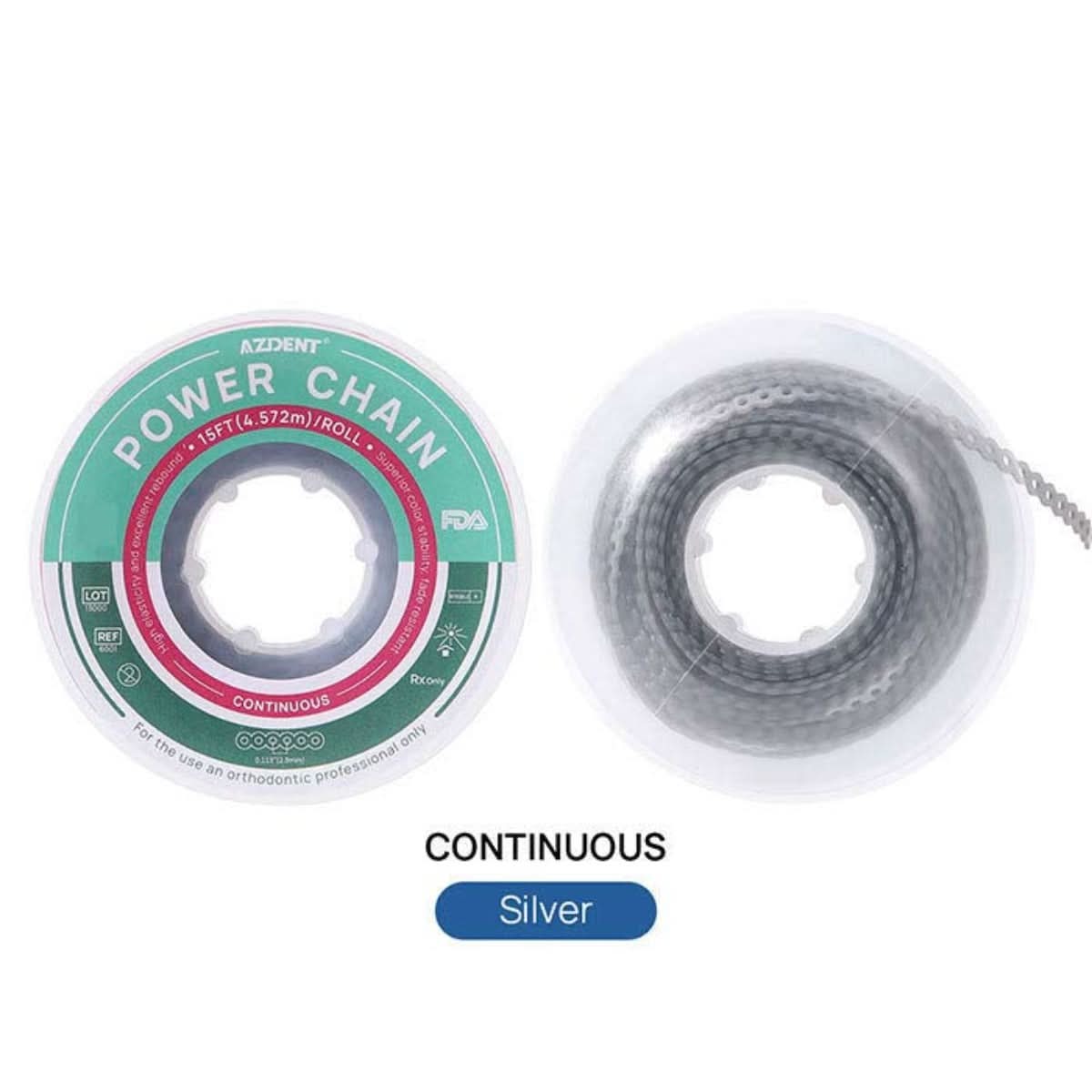 Orthodontic Elastic Power Chains 10 Colors 15 ft/Roll - pairaydental.com