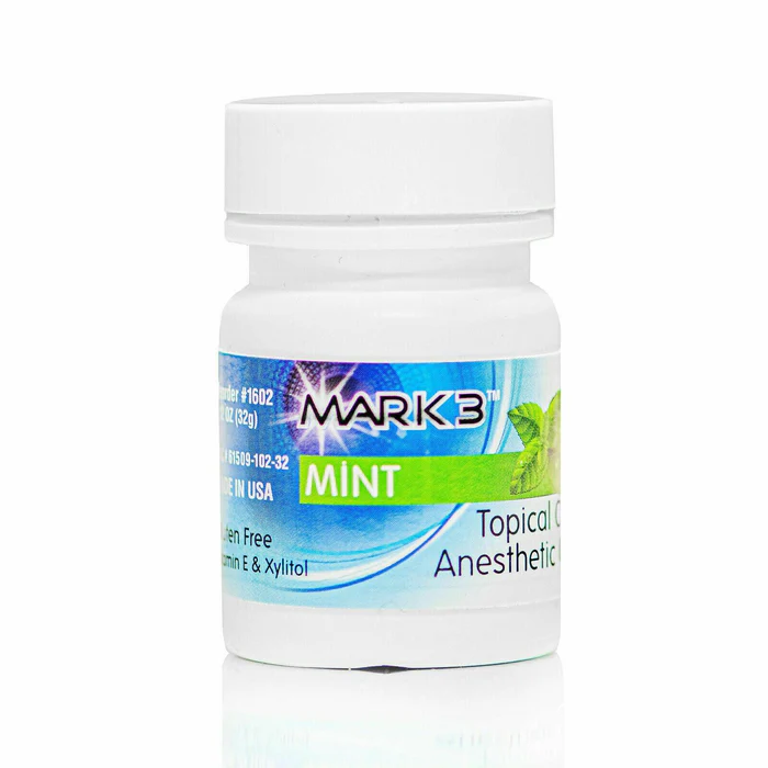 Mark3 Dental Topical Anesthetic Gel Benzocaine 20% 1oz Jar 6 Flavors