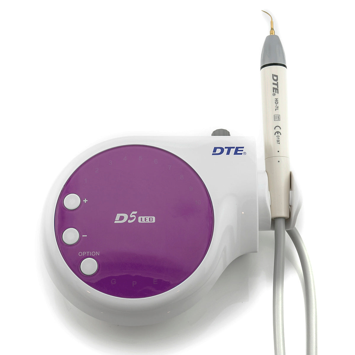 Woodpecker DTE D5 LED Ultrasonic Scaler 6 Tips Purple- pairaydental.com