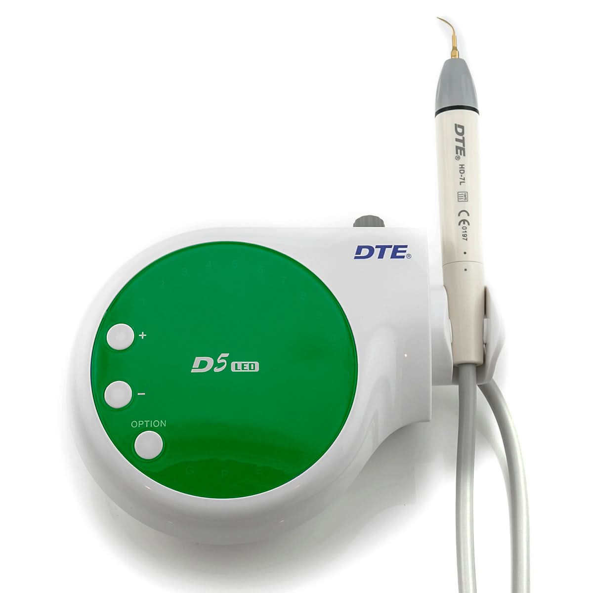 Woodpecker DTE D5 LED Ultrasonic Scaler 6 Tips Green - pairaydental.com