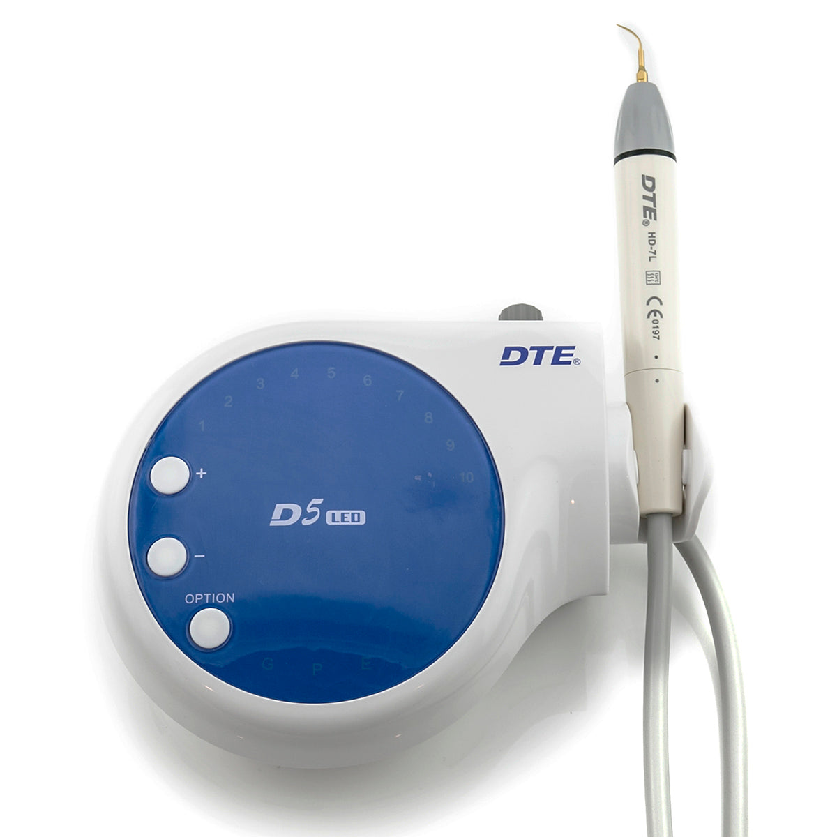 Woodpecker DTE D5 LED Ultrasonic Scaler 6 Tips Blue - pairaydental.com