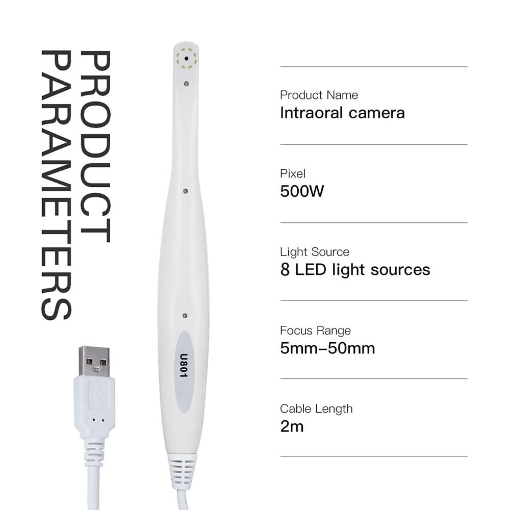 Dental Intraoral Camera 8 LED Light Endoscope USB 1/4 Sensor - pairaydental.com