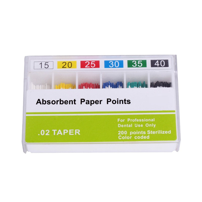 Absorbent Paper Points 0.02 Taper Assorted 15-40# 200pcs/Pack - pairaydental.com