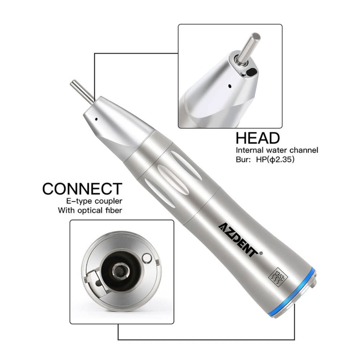 1:1 Fiber Optic Straight Nose Cone Handpiece Internal Water