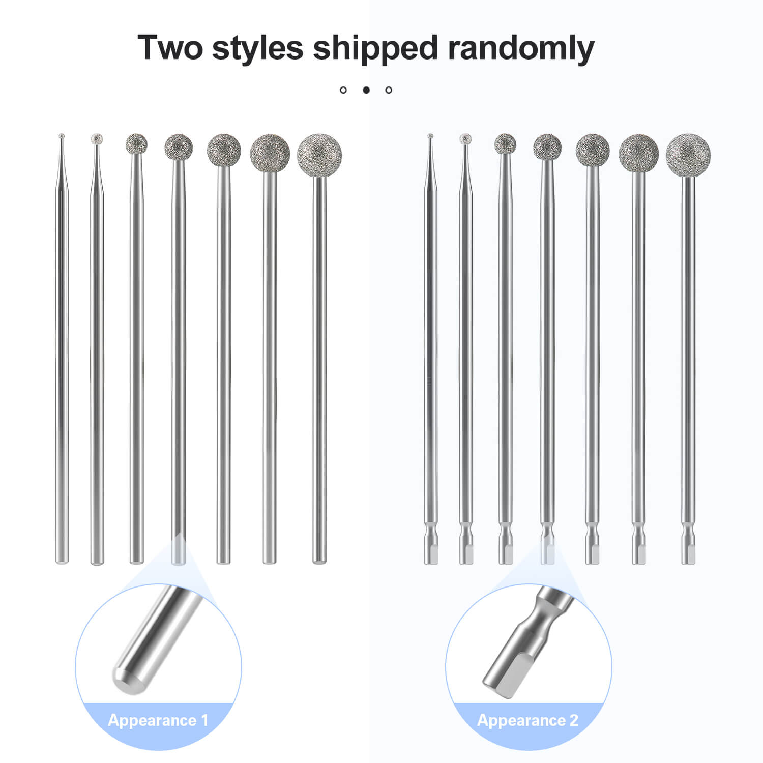 Dental Surgical HP Round Diamond Burs 70mm Head Sizes #1-7 for Oral Surgery & Bone Trimming 1Pc/Box - pairaydental.com