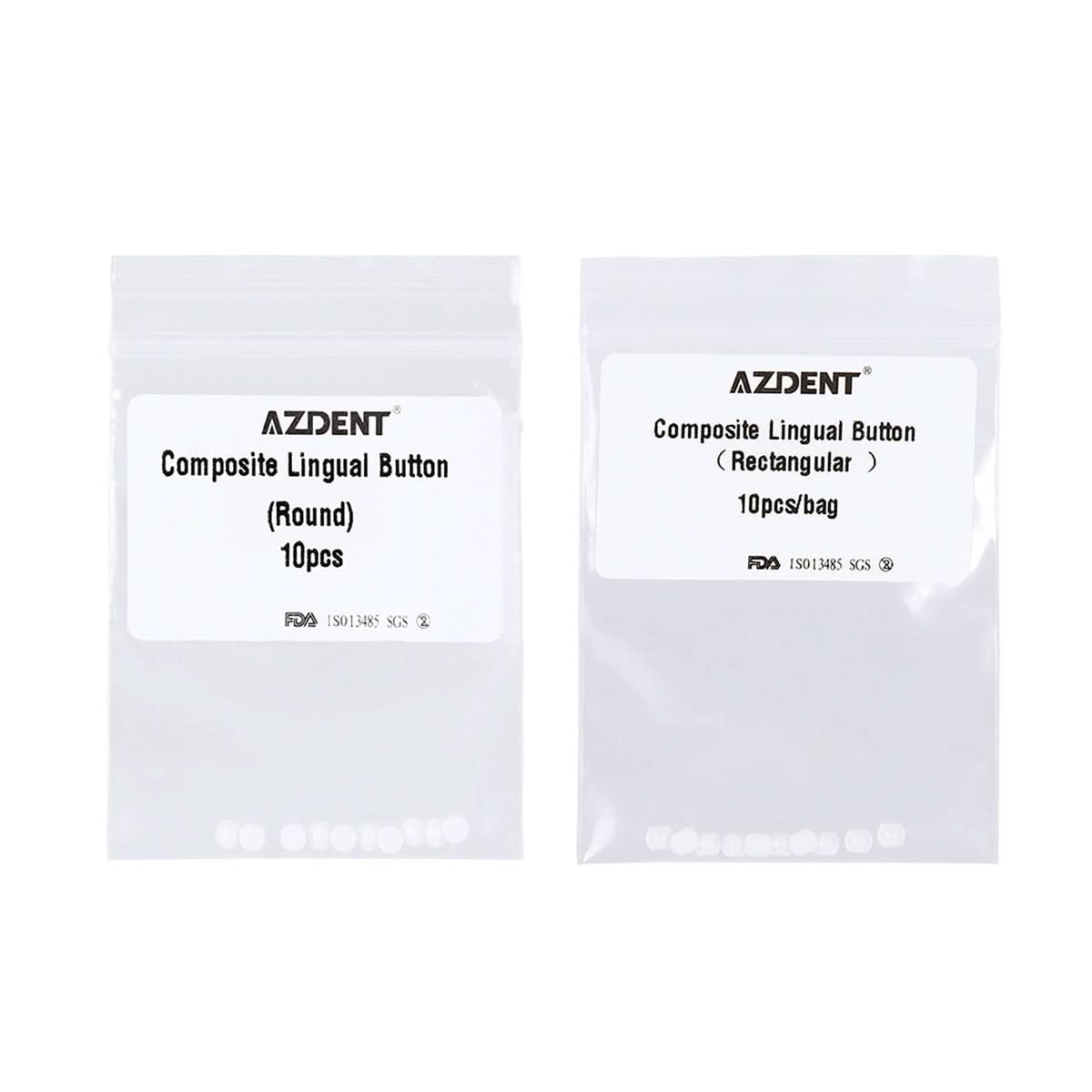 Dental Lingual Button Bondable Composite Ceramic Round/Rectangular Base 10pcs/Bag - pairaydental.com