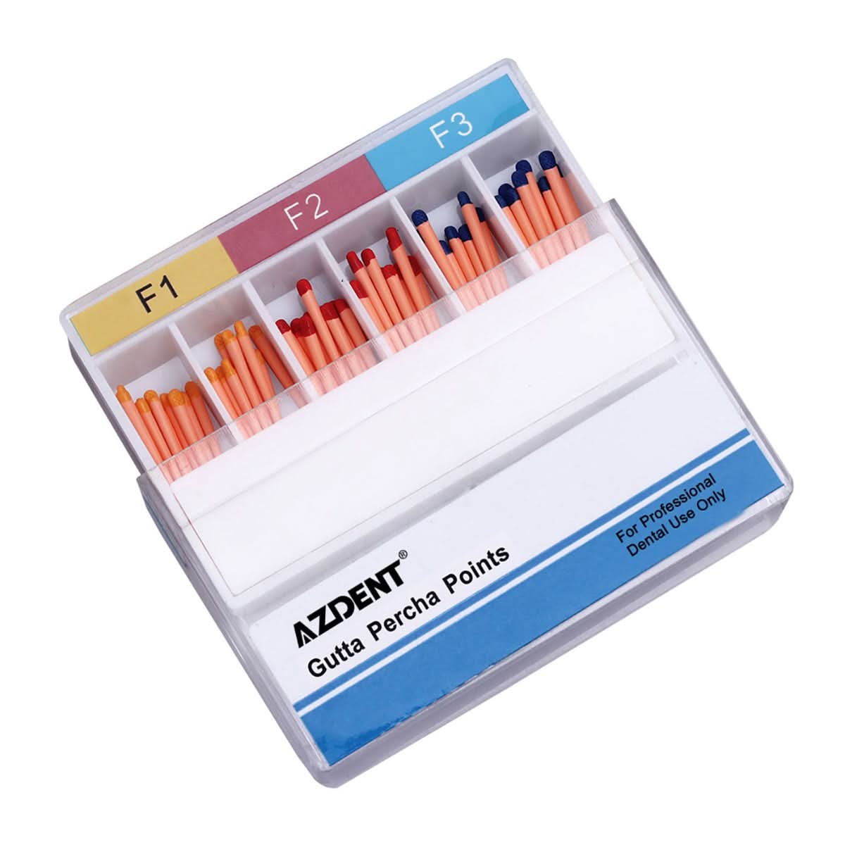 Dental Root Canal Gutta Percha Points - F1, F2, F3 Sizes, 60pcs Per Box (AZDENT)