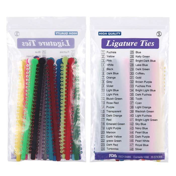 Orthodontic Elastic Ligature Ties 7 Colors 1000 ties/pack - pairaydental.com