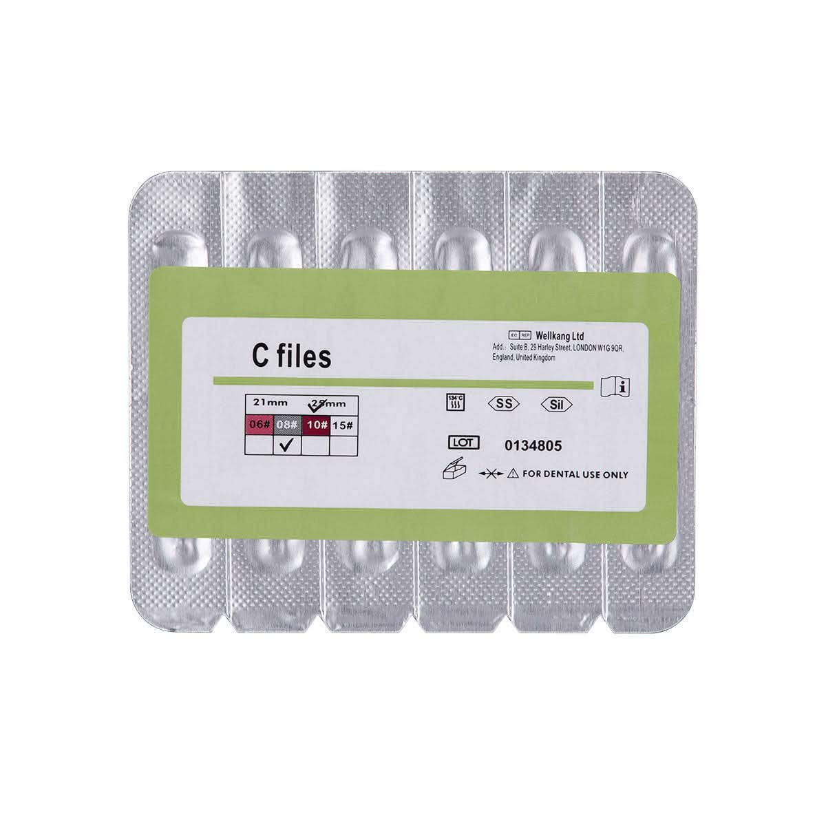 Endo File Package Endo C Files Hand Use Stainless Steel #8 25mm 6pcs/Pack