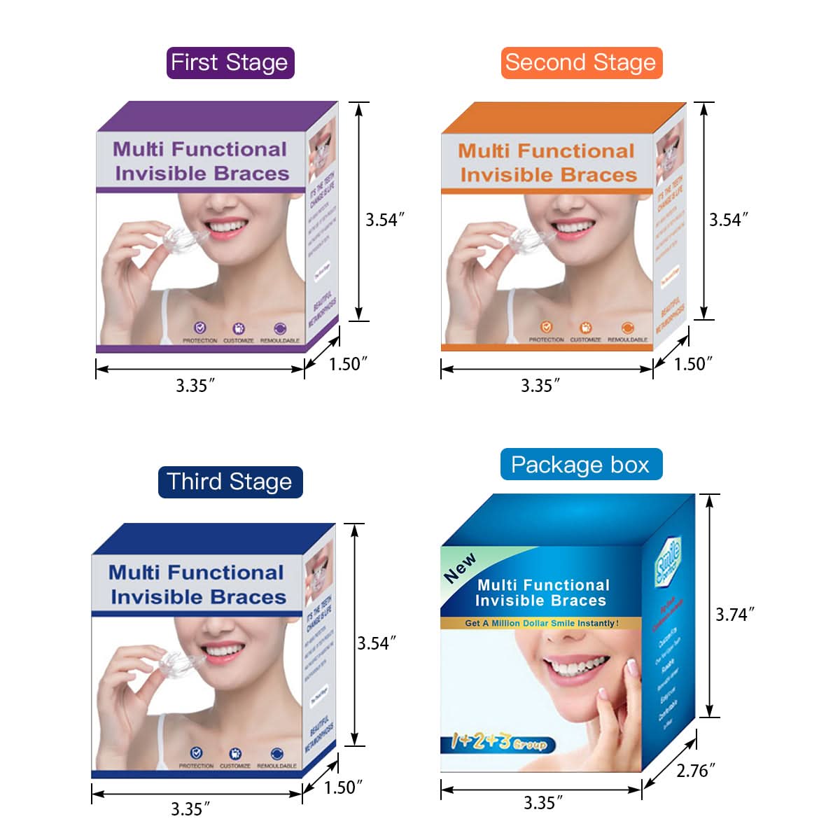 Orthodontic Appliance Adult Invisible Braces Alignment Trainer Retainers 3 Stages - pairaydental.com