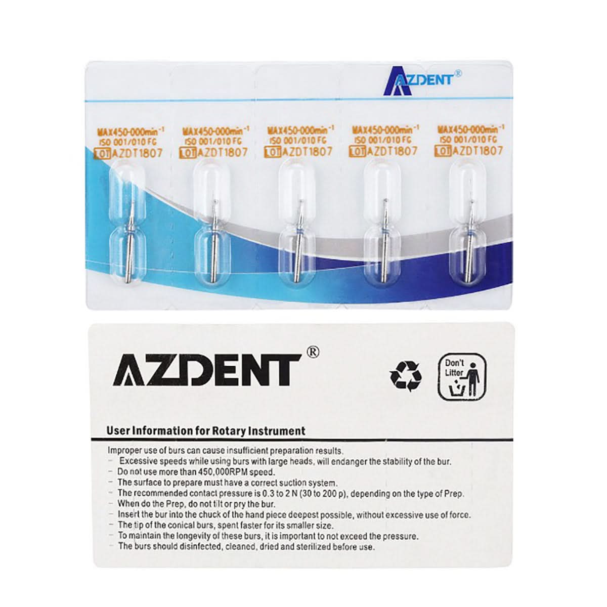 Dental Diamond Bur SF Series Flat End Cylinder Full Size 5pcs/Pack - pairaydental.com