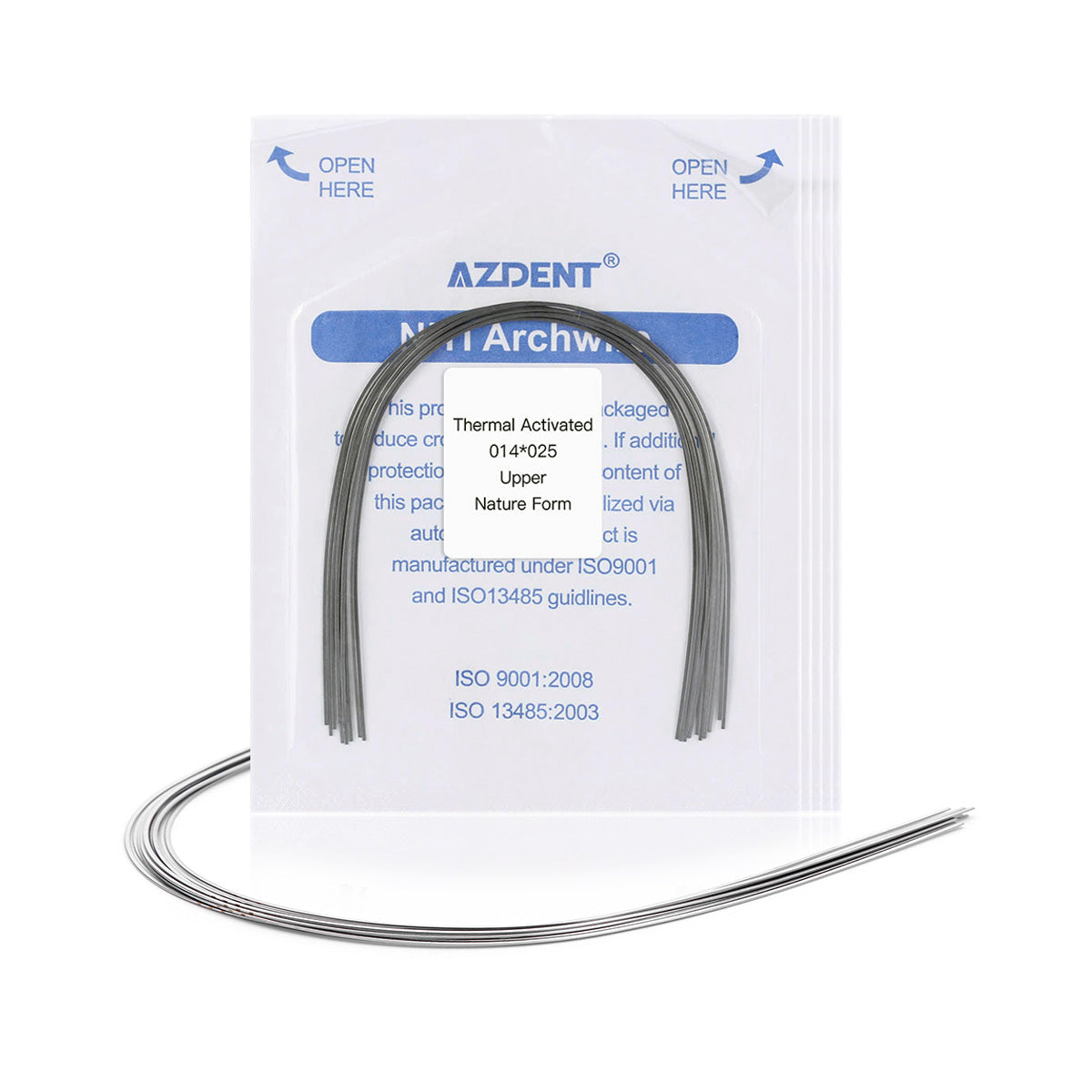 5 Packs Archwire NiTi Thermal Active Natural Rectangular 0.14-0.21 x 0.16-0.25 Upper/Lower 10pcs/Pack - pairaydental.com