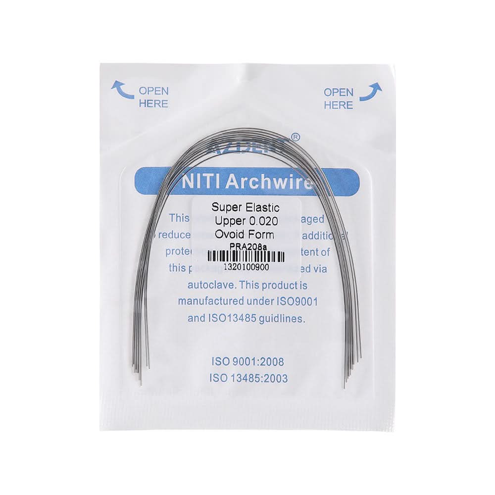 Archwire NiTi Super Elastic Ovoid Round 0.012-0.020 Upper/Lower 10pcs/Pack - pairaydental.com